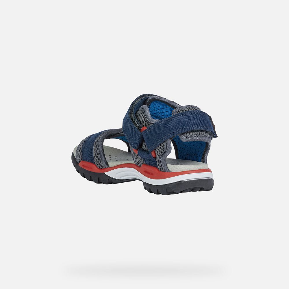 Geox Erkek Çocuk Sandalet Lacivert/Kırmızı - Borealis - MKT-027653